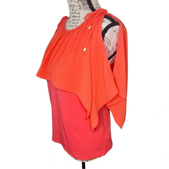 Michael Kors Open Shoulder Orange Blouse for Women Size Petite P - Picture 9 of 14